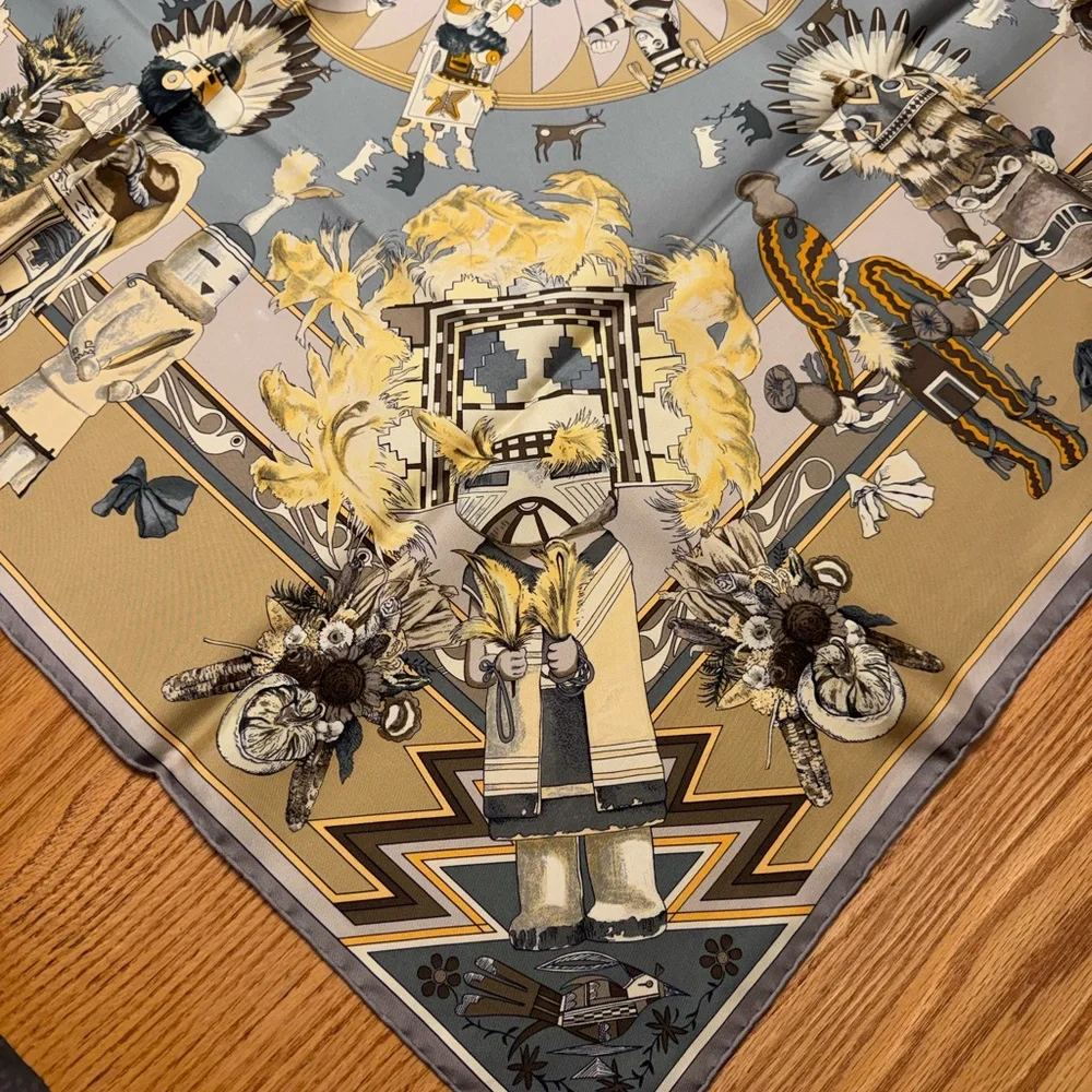 Hermès Vintage Kachinas Hopi Silk Scarf by Kermit Oliver - Picture 5 of 14